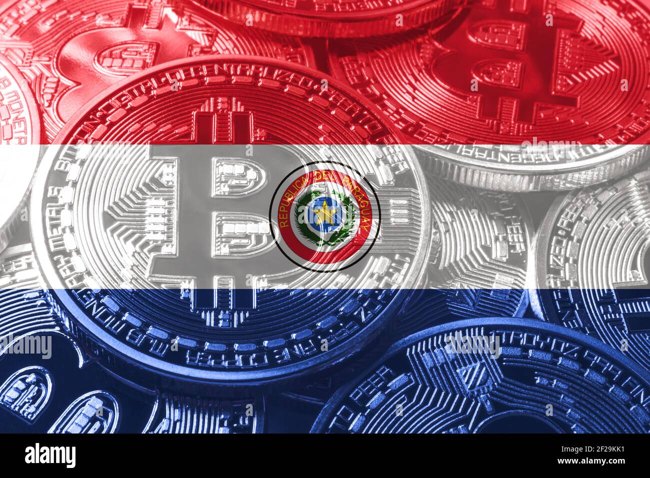 Paraguay bitcoin flag, national flag cryptocurrency concept black  background Stock Photo - Alamy