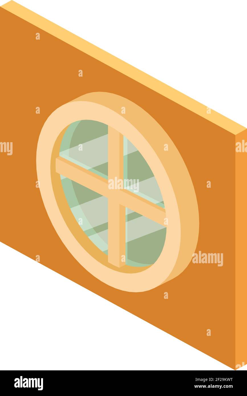 Circular window icon. Isometric illustration of circular window vector ...