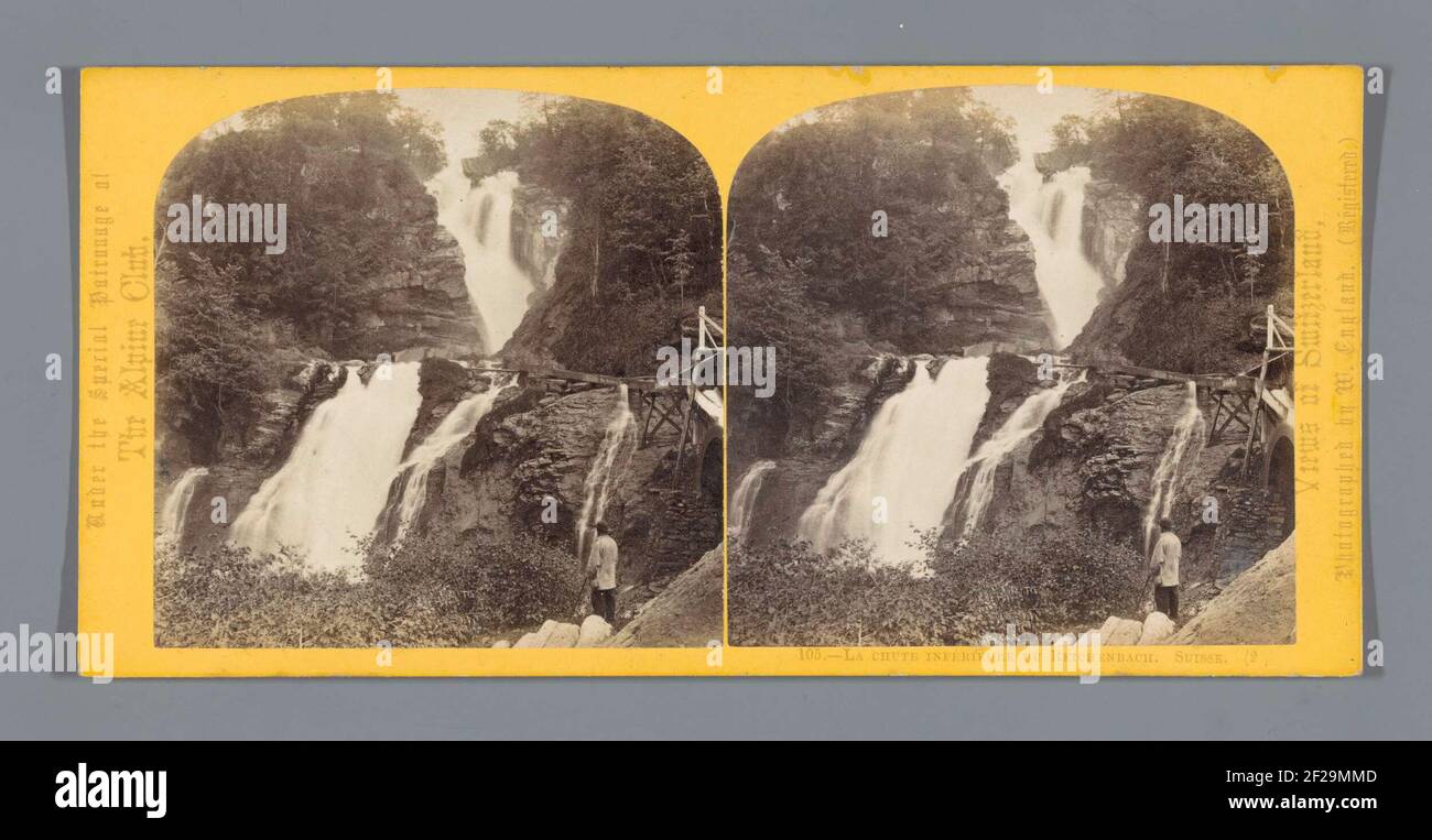 View of the lower part of the Reichenbach waterfall; La Chute Inferior