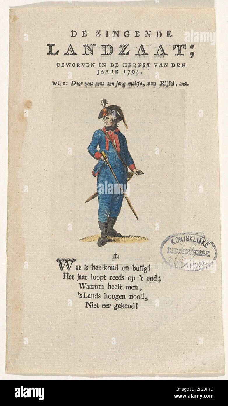 Landzaat Rms Song of the singing Landzaat, 1794; The singing Landzaat; Recregraded ...