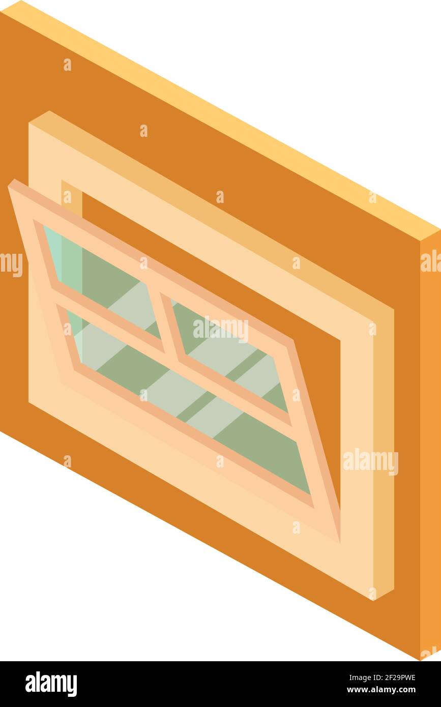 Roof window icon. Isometric illustration of roof window vector icon for web Stock Vector