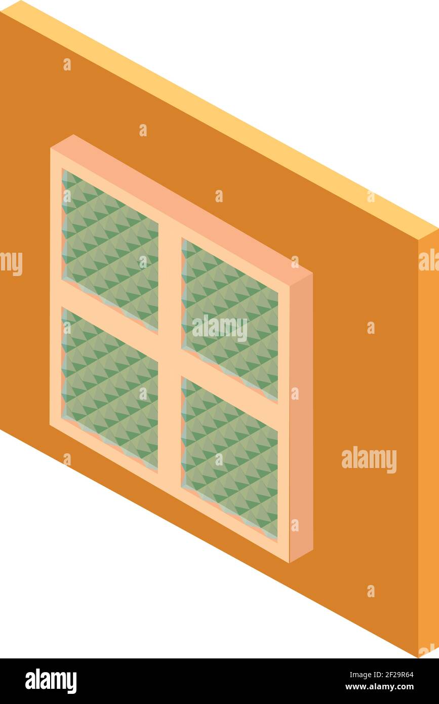 Square window icon. Isometric illustration of square window vector icon ...
