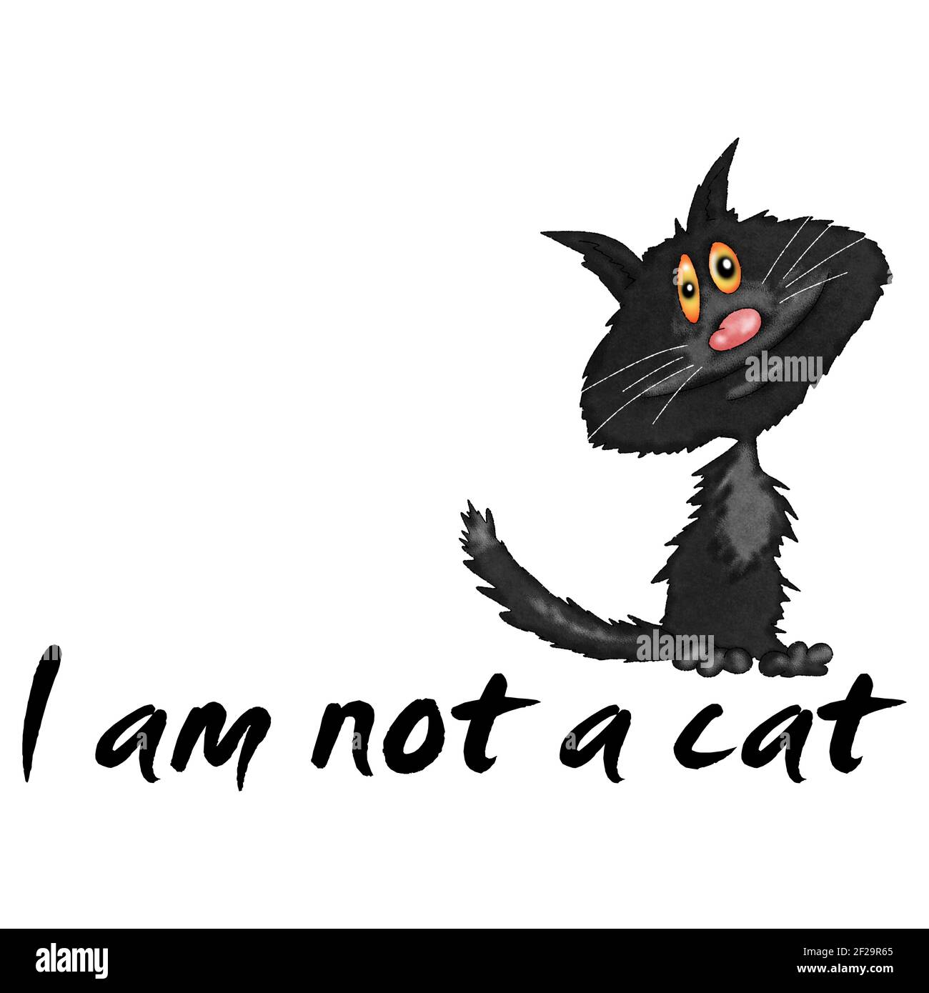 I Am Not A Cat Illustration For Stickers And Prints Stock Photo Alamy