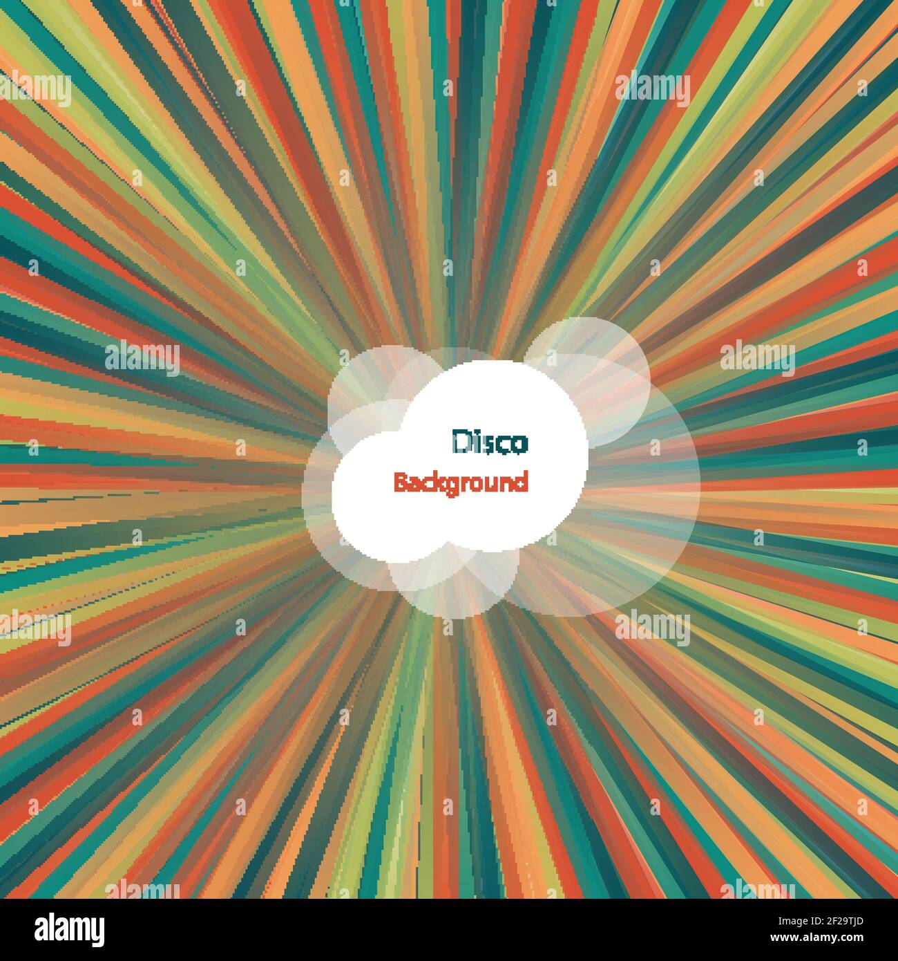 retro background of diverging from the center of colored rays Stock ...