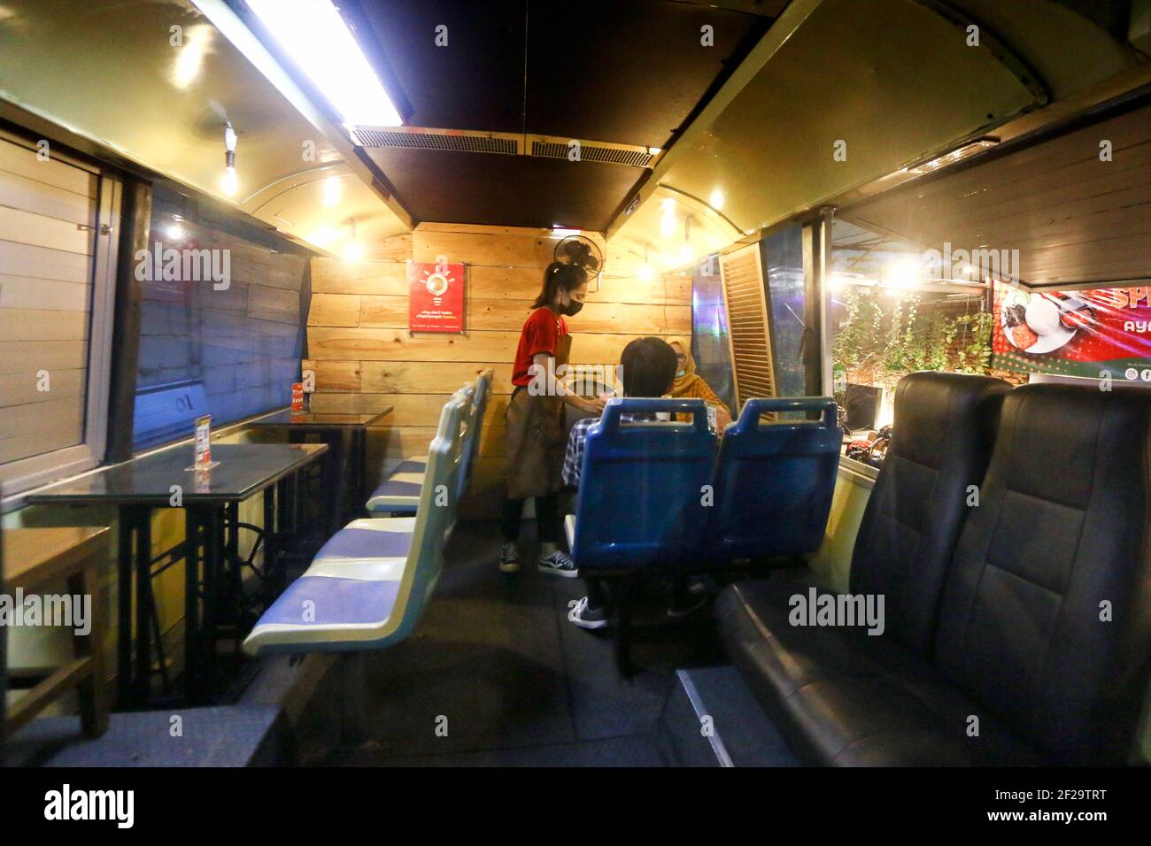 culinary on the bus which is transformed into a cafe Stock Photo - Alamy