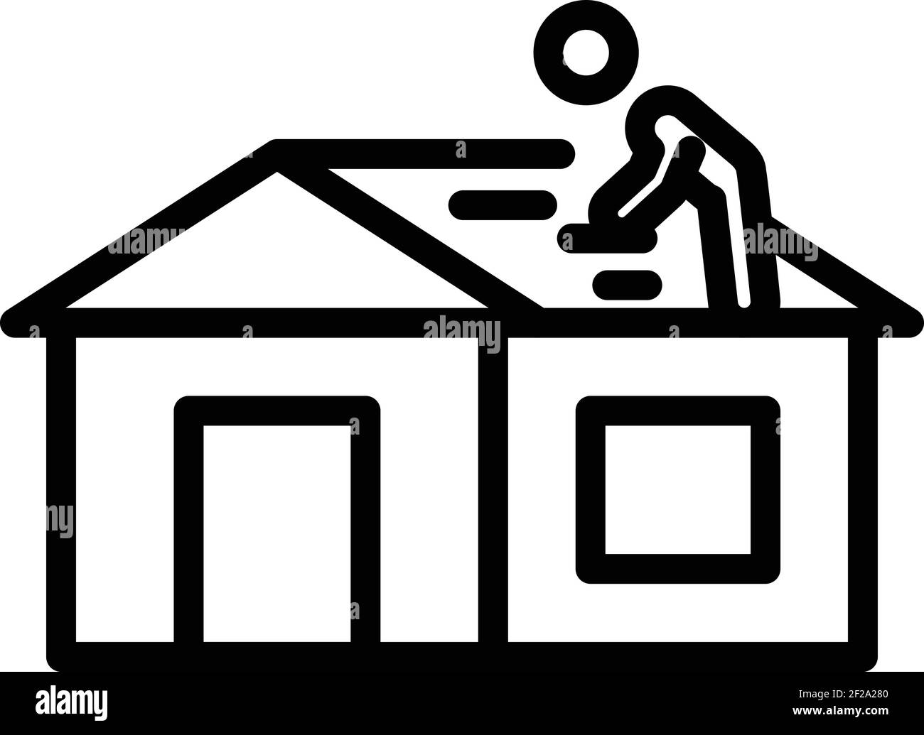 Careless roof builder icon. Outline careless roof builder vector icon for web design isolated on white background Stock Vector