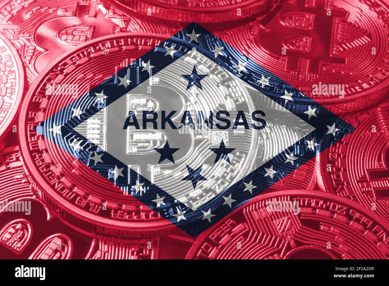 Arkansas bitcoin flag, Arkansas cryptocurrency concept background Stock  Photo - Alamy