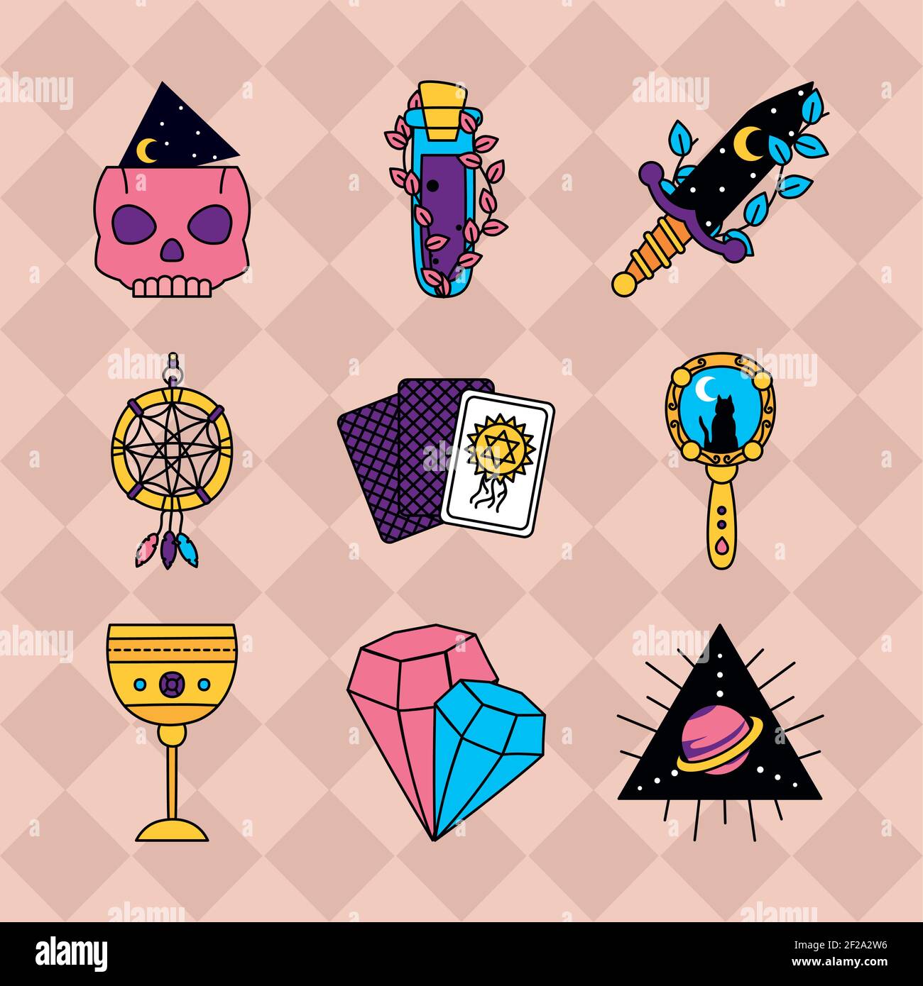 skull and esoteric icon set Stock Vector Image & Art - Alamy