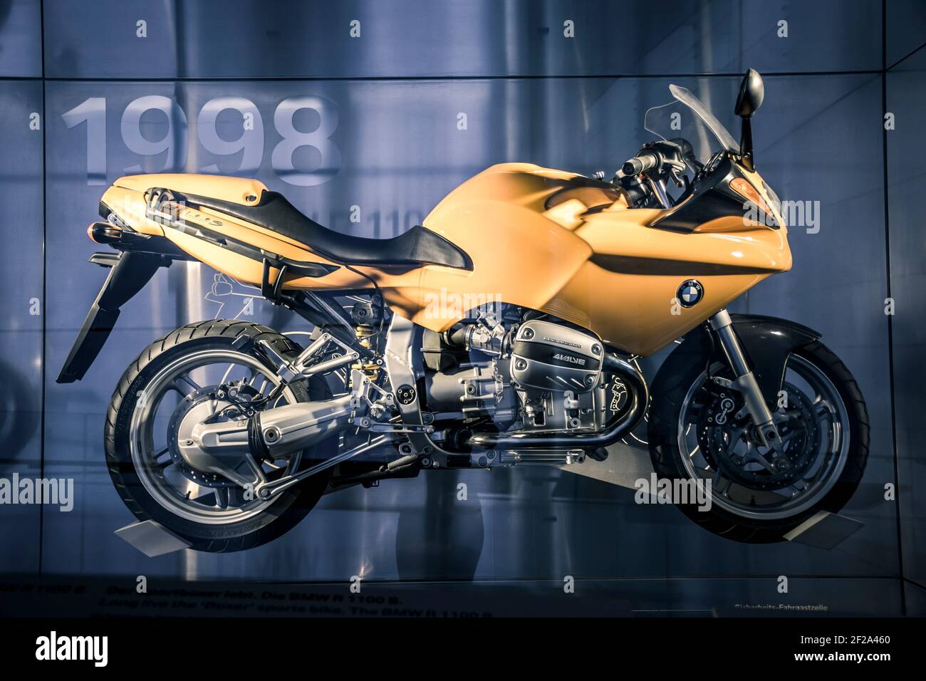 Munich/ Germany - May, 24 2019: BMW R 1100 B motocycle in BMW Museum/ BMW Welt Stock Photo