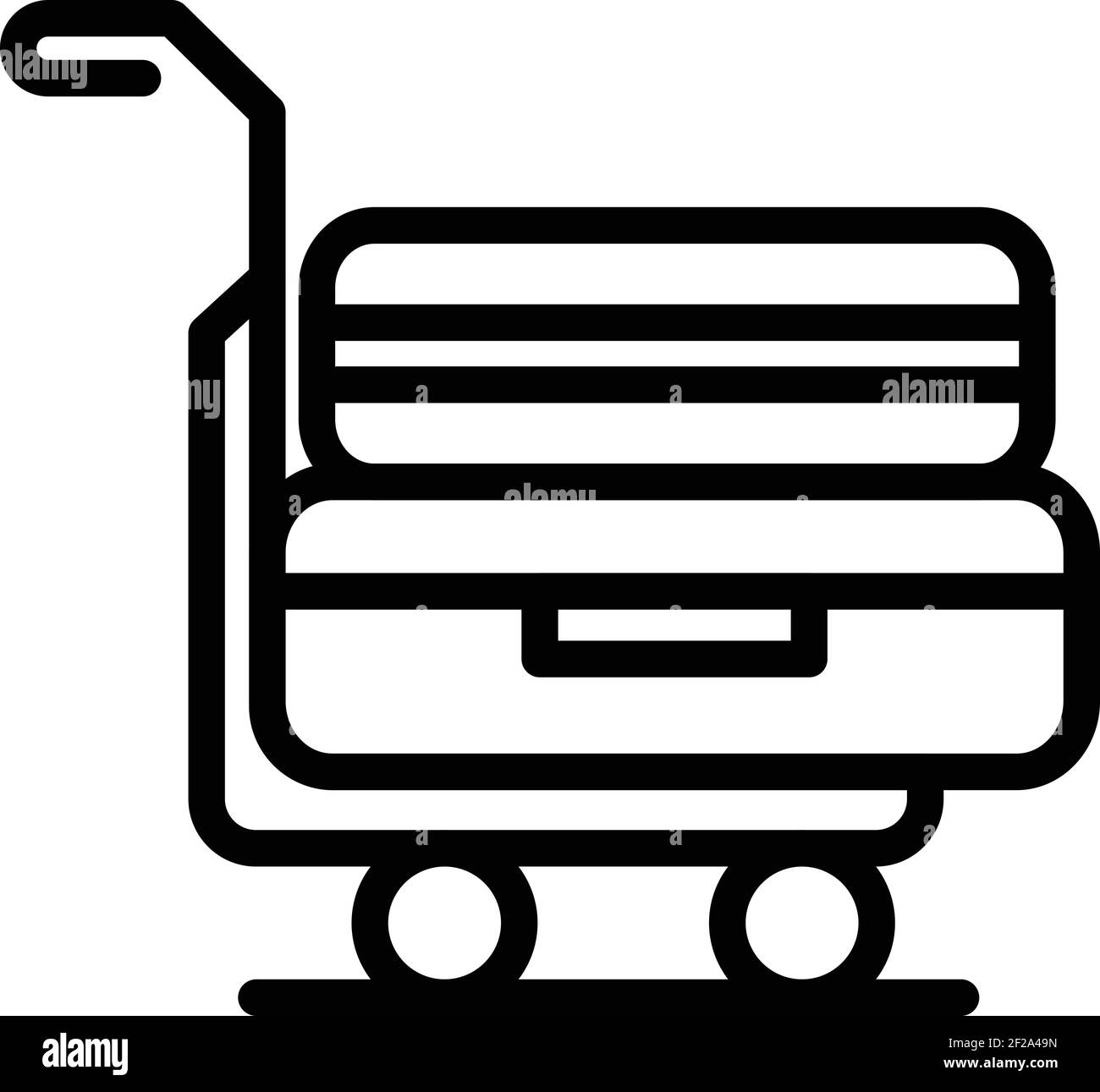 Baggage trolley icon. Outline baggage trolley vector icon for web