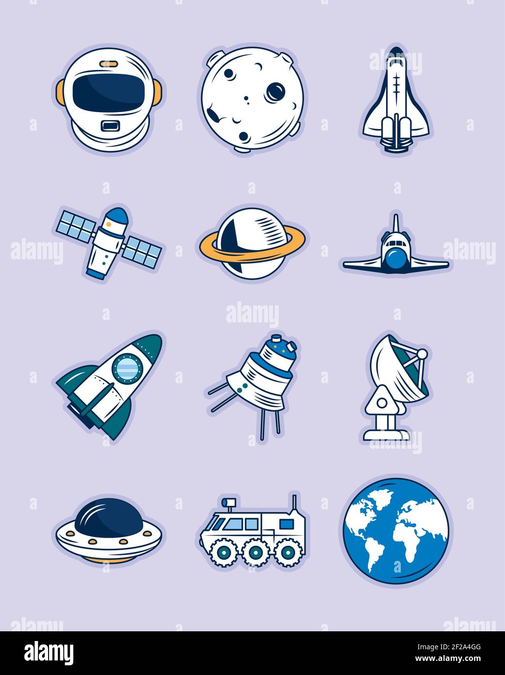 astronaut and space symbols set Stock Vector Image & Art - Alamy