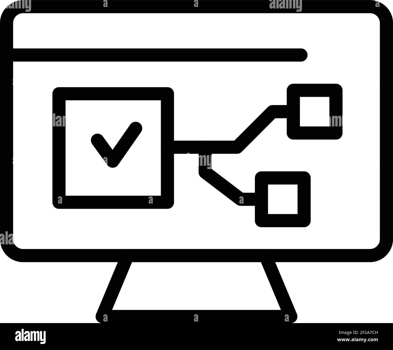 Computer interface icon. Outline Computer interface vector icon for web ...