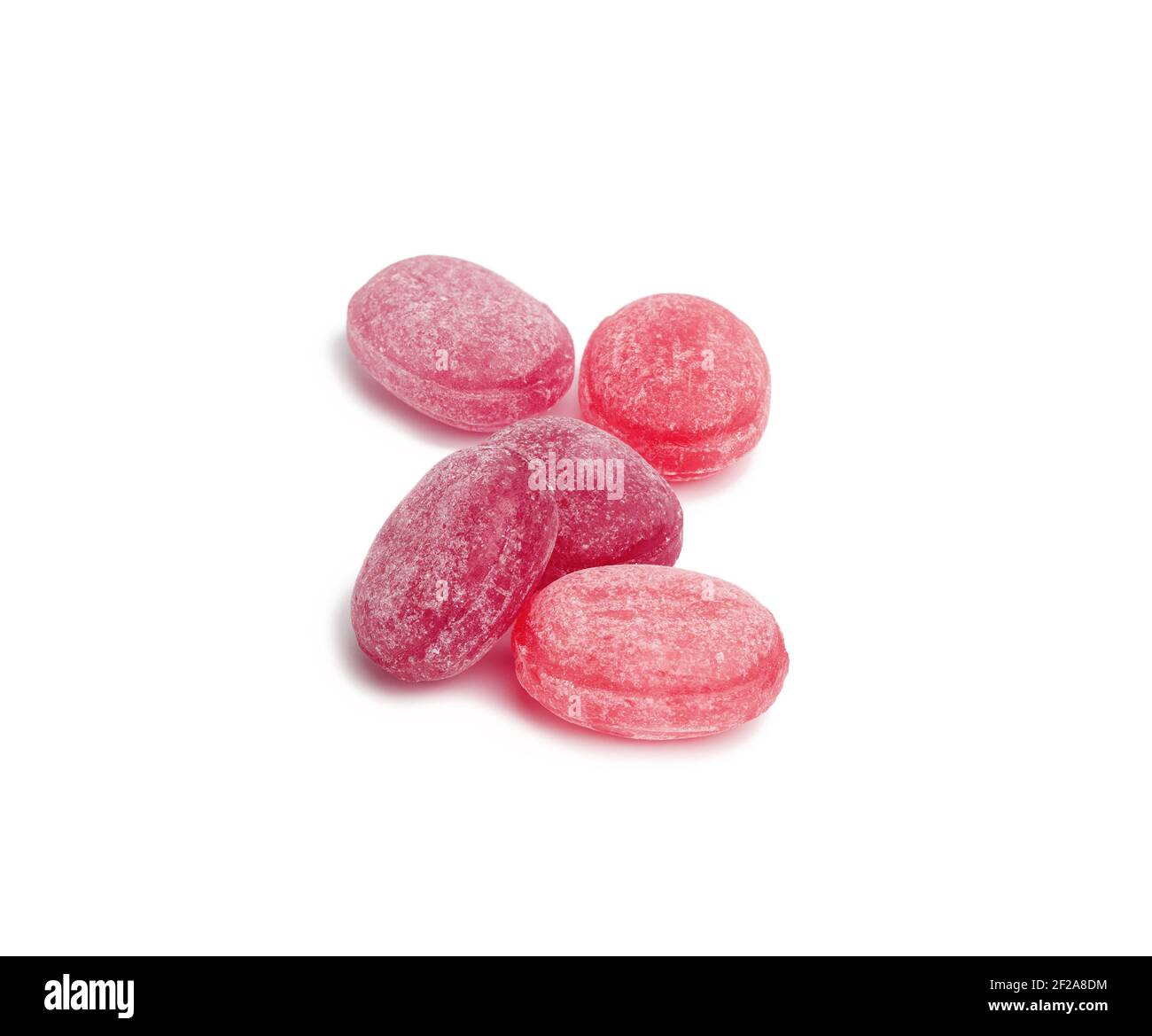 fruit oval lollipops isolated on white background, close up Stock Photo