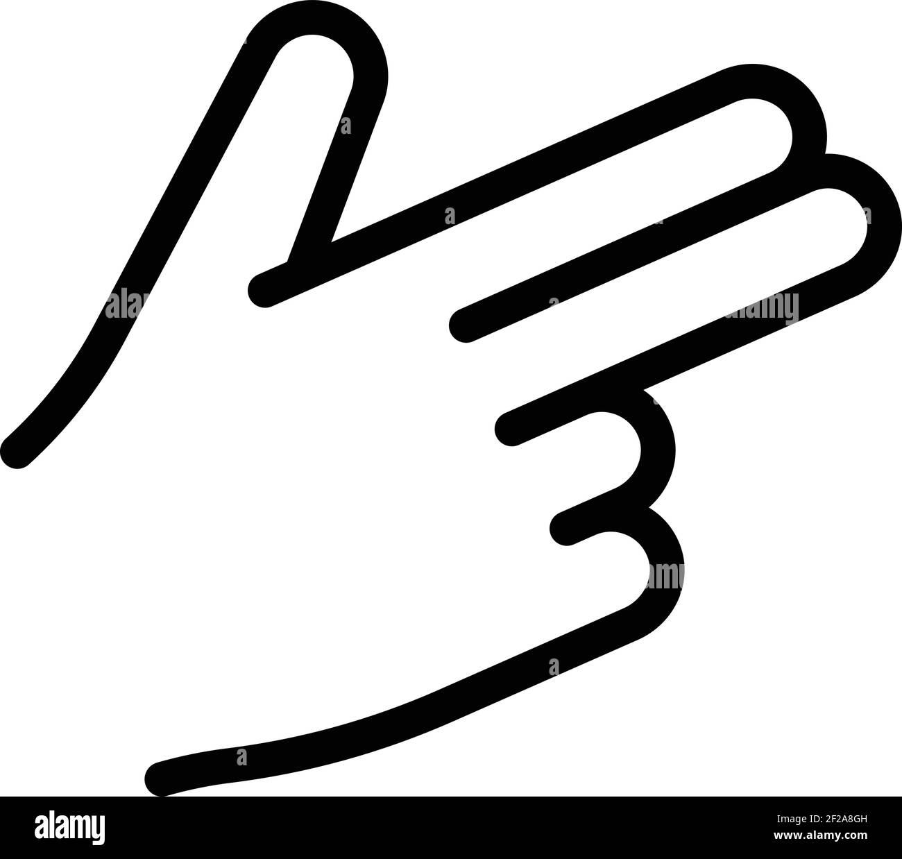 Hand gesture grab icon. Outline Hand gesture grab vector icon for web