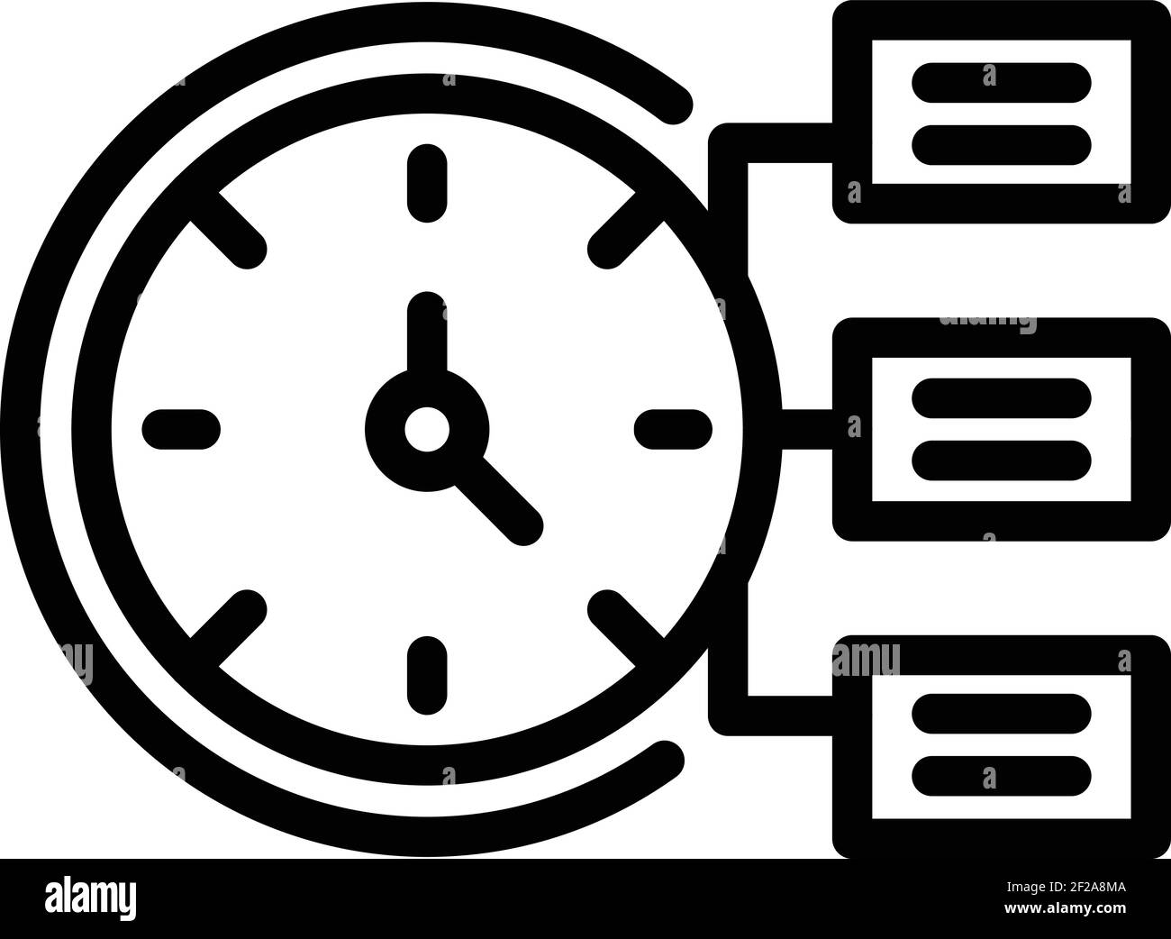 Office time management icon. Outline Office time management vector icon ...