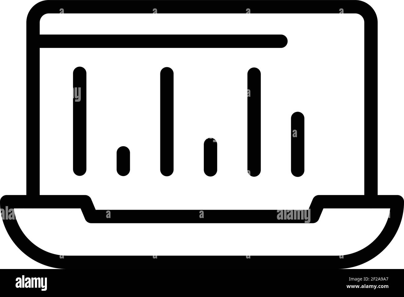 Laptop interface icon. Outline Laptop interface vector icon for web ...
