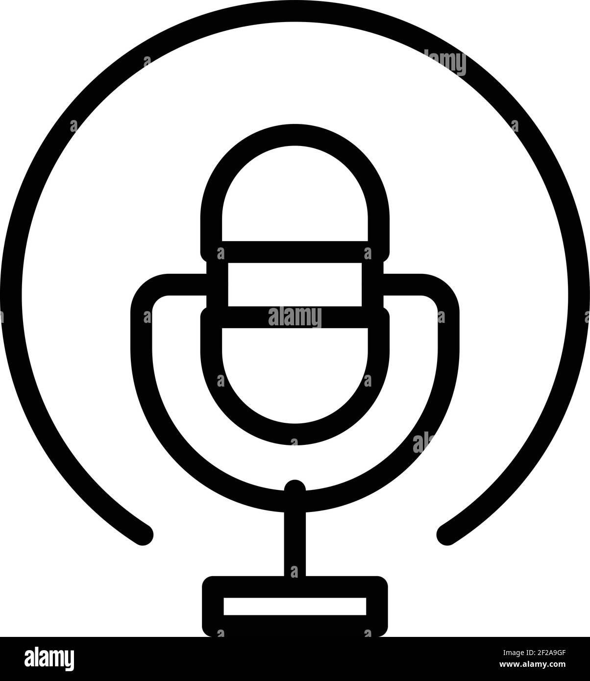 Microphone interface icon. Outline Microphone interface vector icon for ...