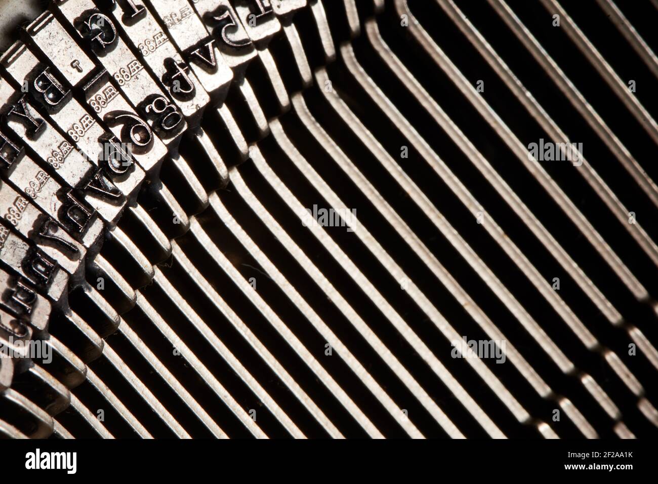 Vintage typewriter keys closeup Stock Photo