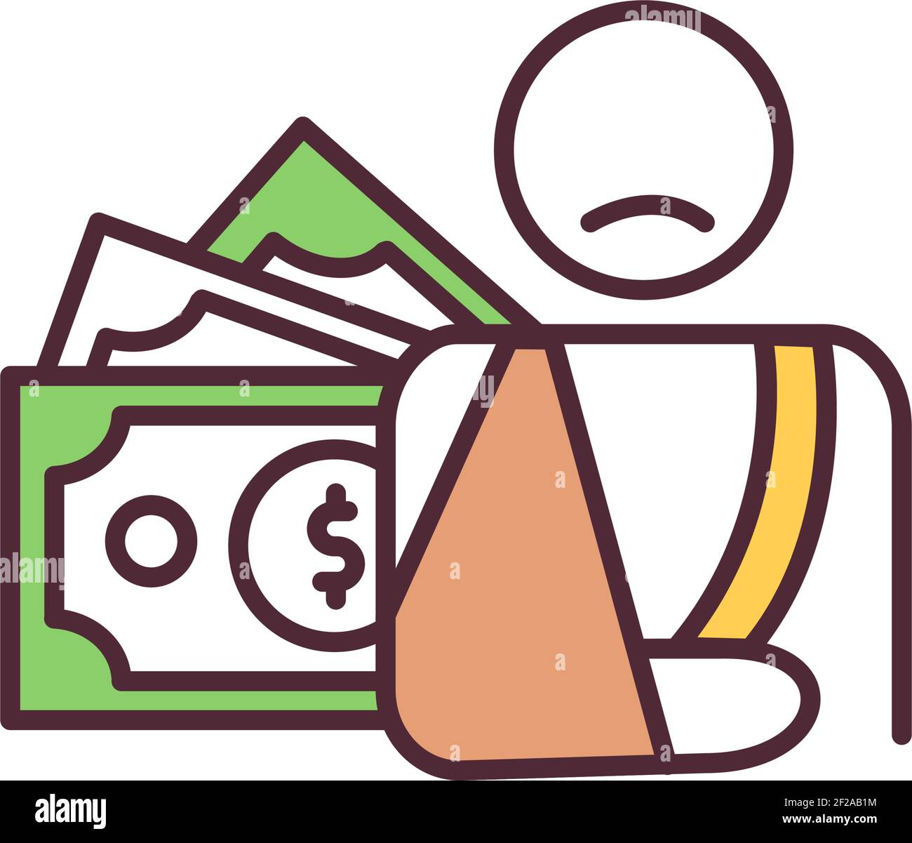 Disability compensation RGB color icon Stock Vector