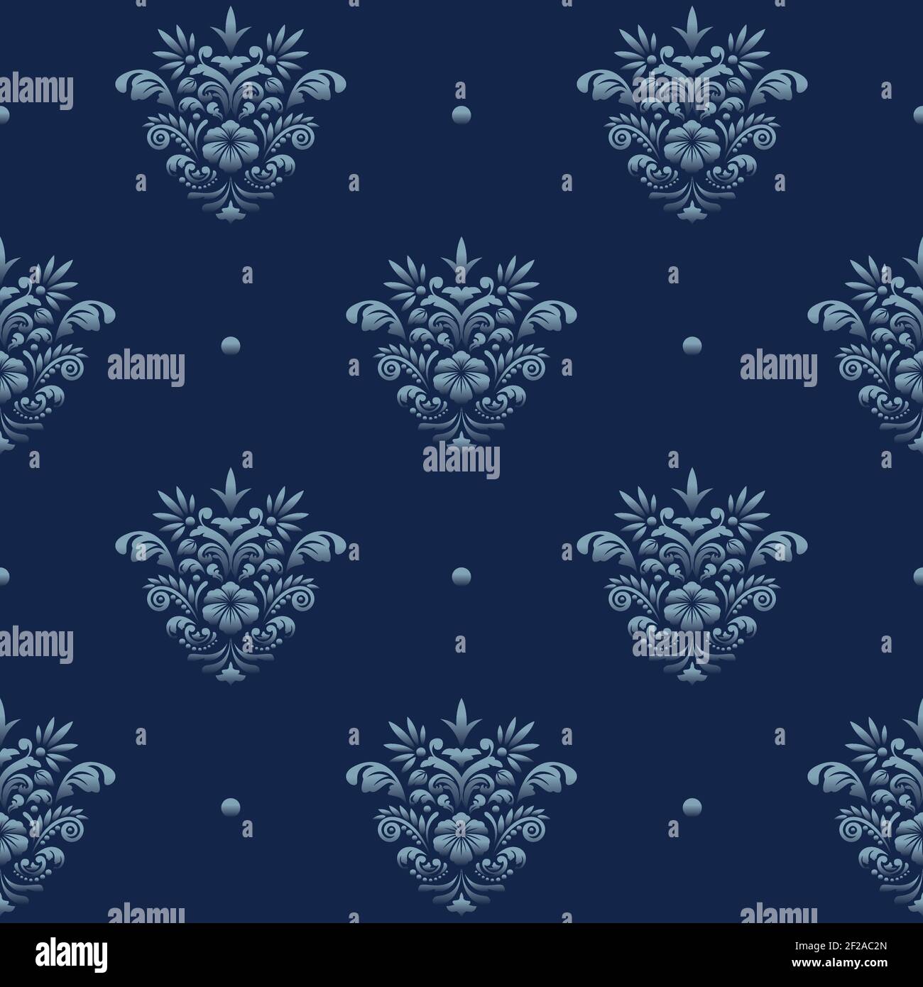 Vintage damask luxury pattern blue design for card background Stock ...