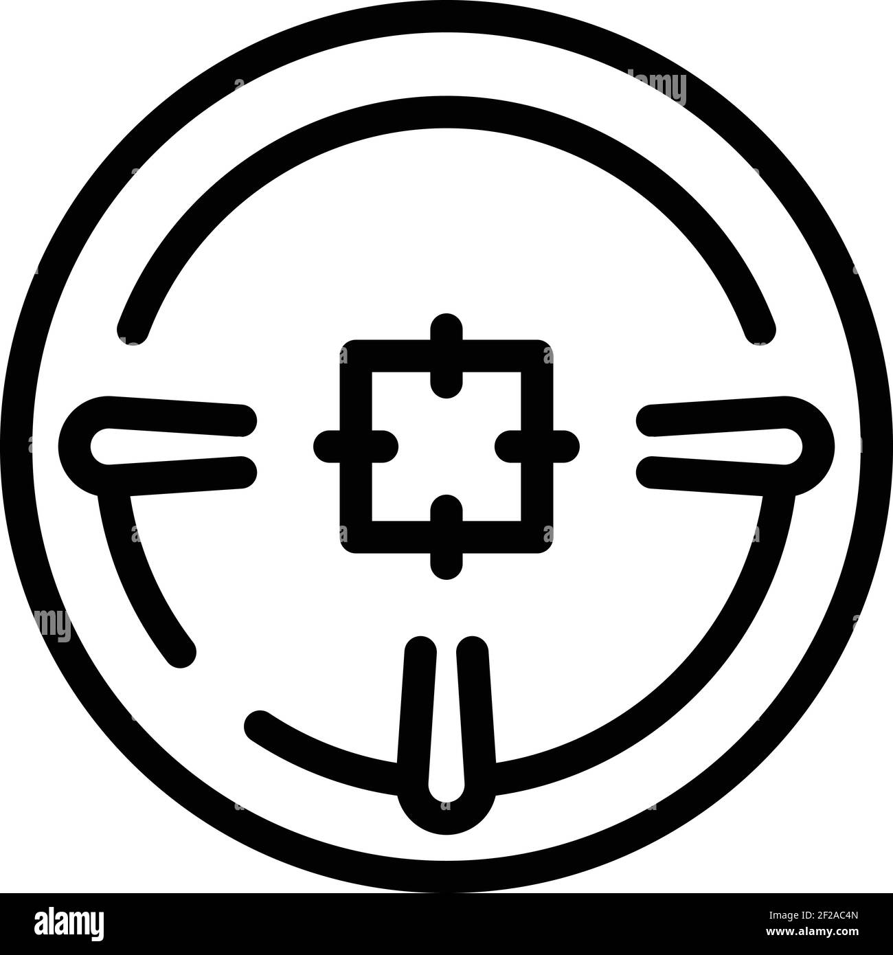 Crosshair scope icon. Outline crosshair scope vector icon for web