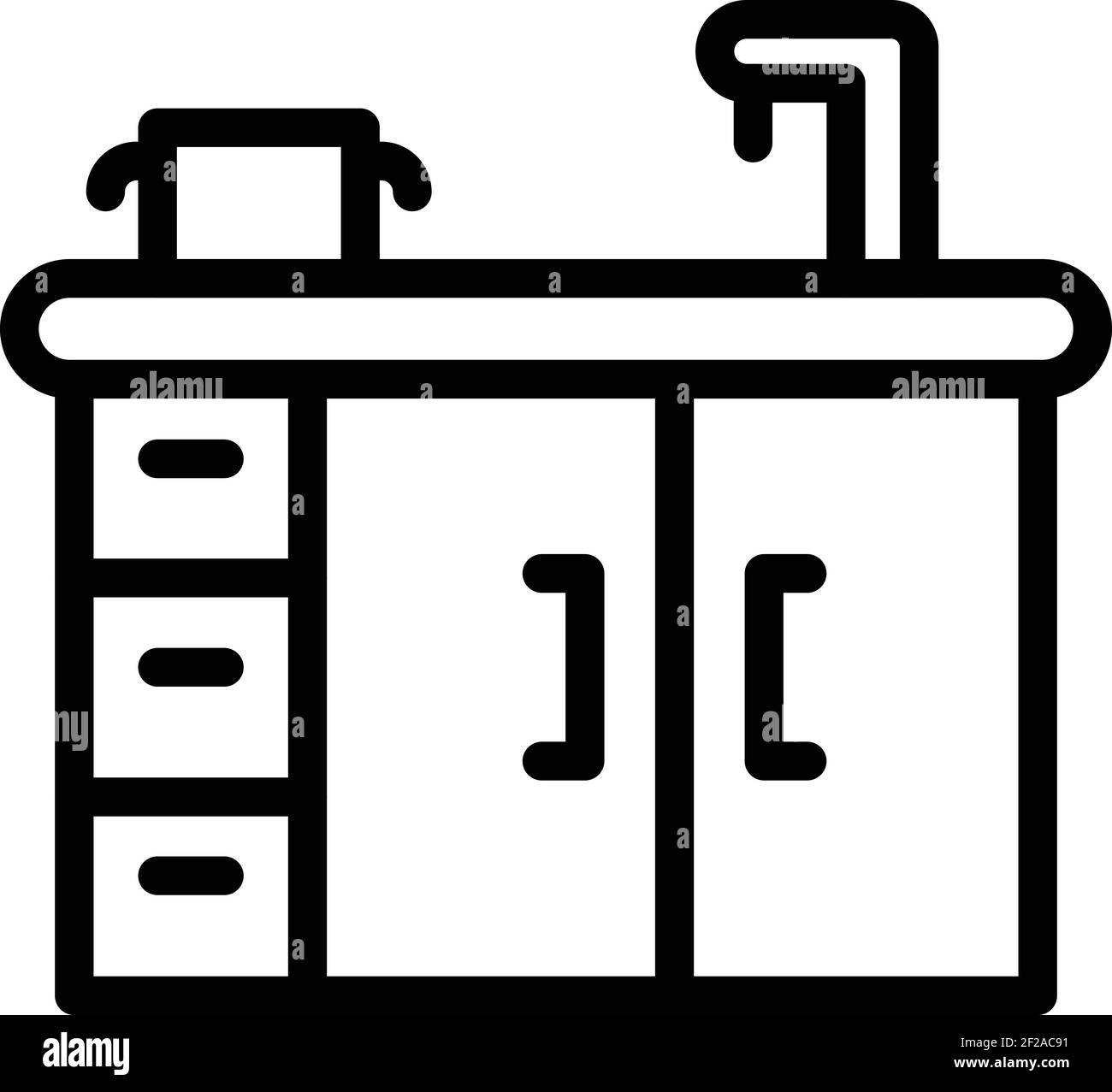 Kitchen sink icon. Outline kitchen sink vector icon for web design isolated on white background Stock Vector