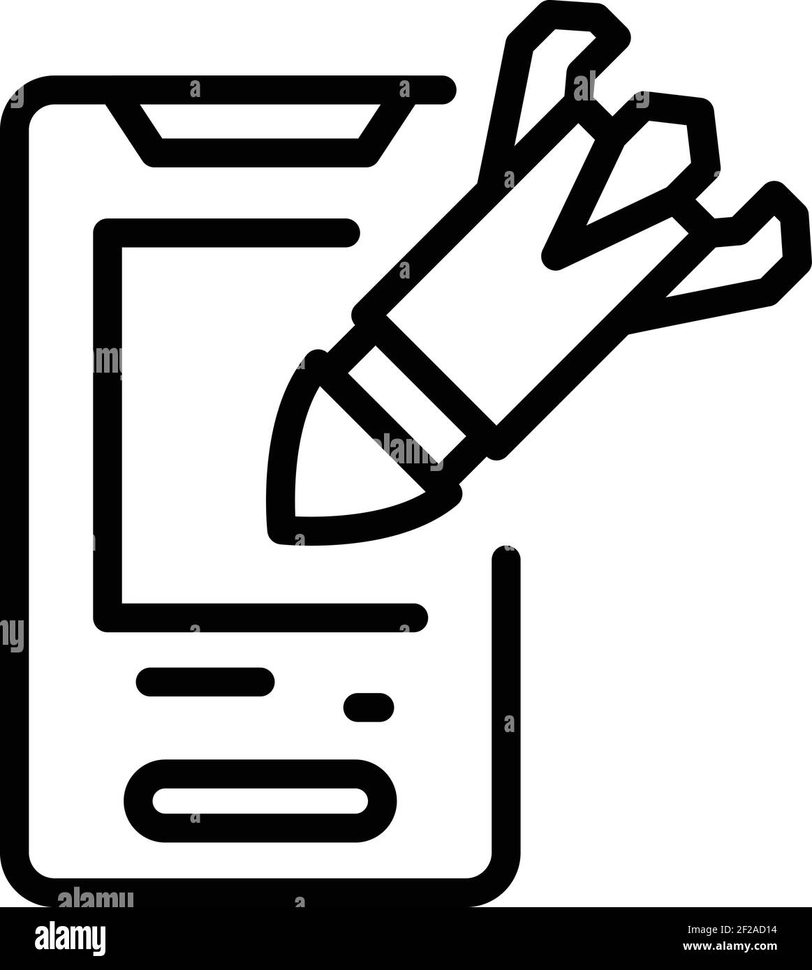 Smartphone malware attack icon. Outline smartphone malware attack ...