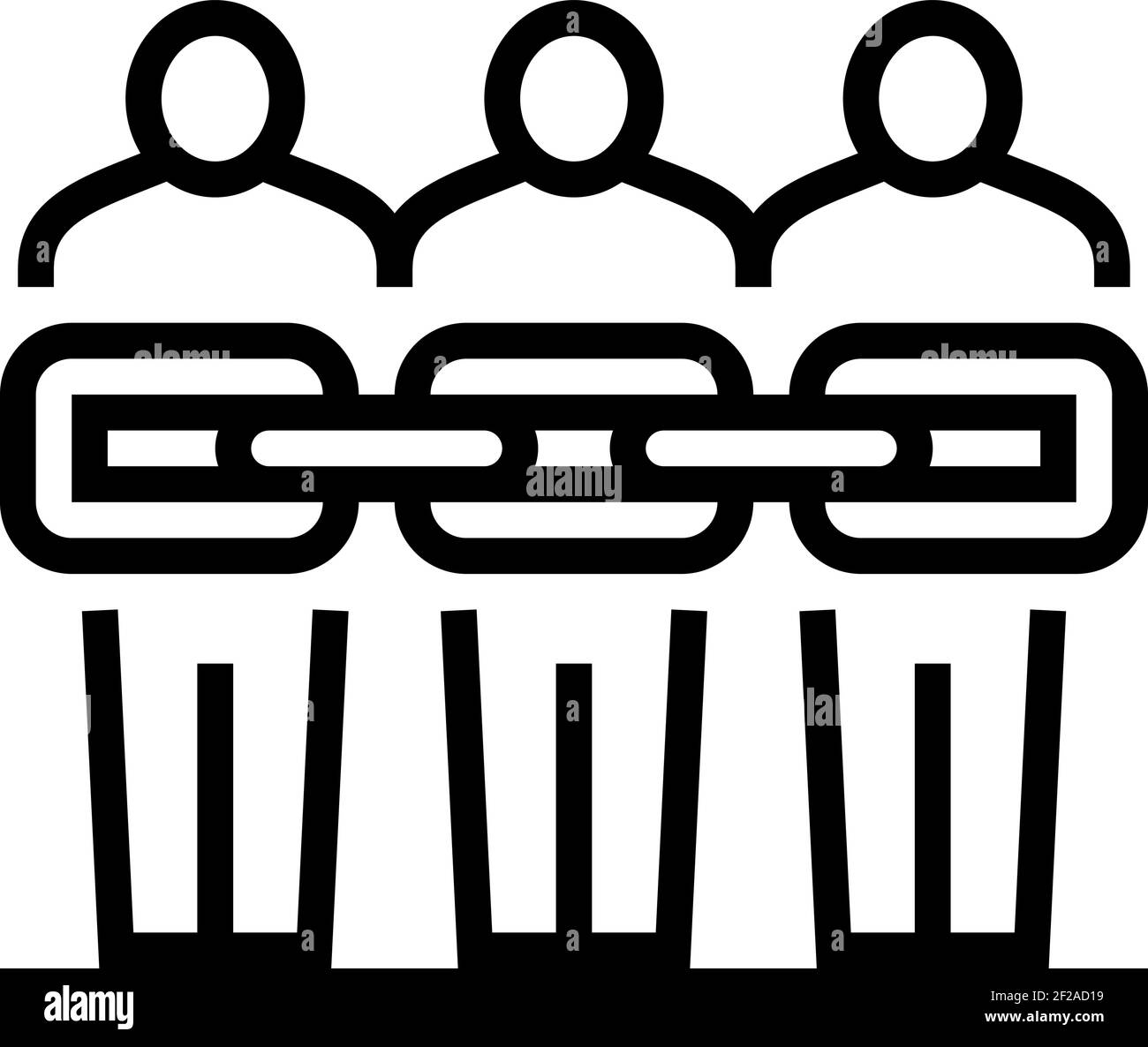 people chain crowdsoursing line icon vector illustration Stock Vector ...