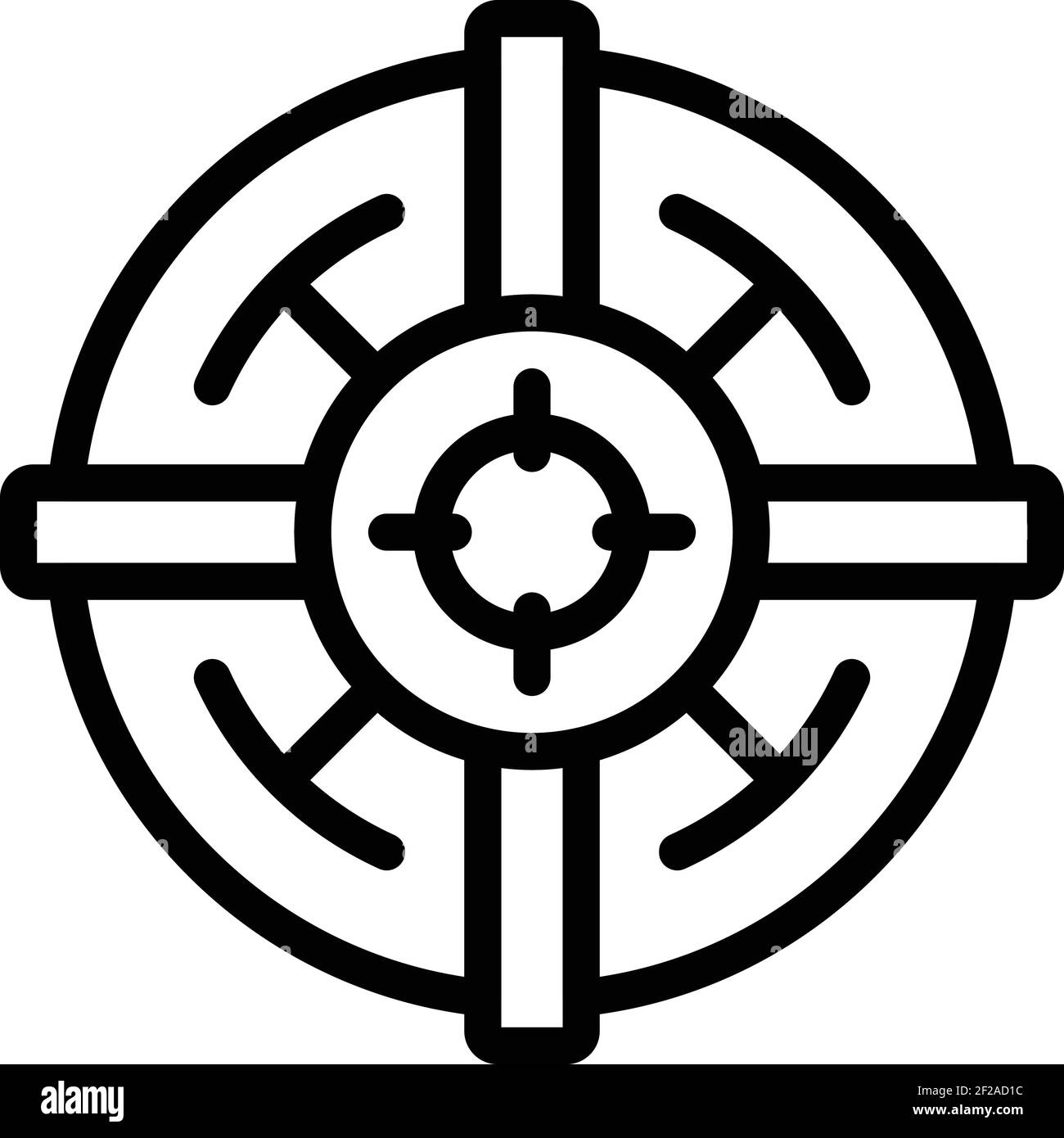 Gunsight icon. Outline gunsight vector icon for web design isolated on