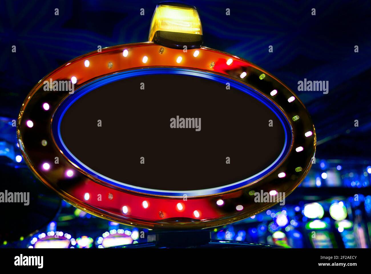 Slot machine sign. Black empty space for text Stock Photo