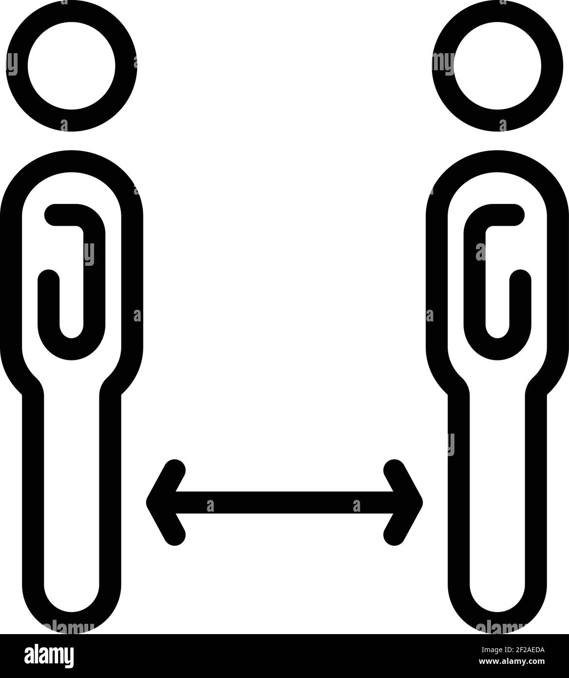 Away social distance icon. Outline away social distance vector icon for web design isolated on white background Stock Vector