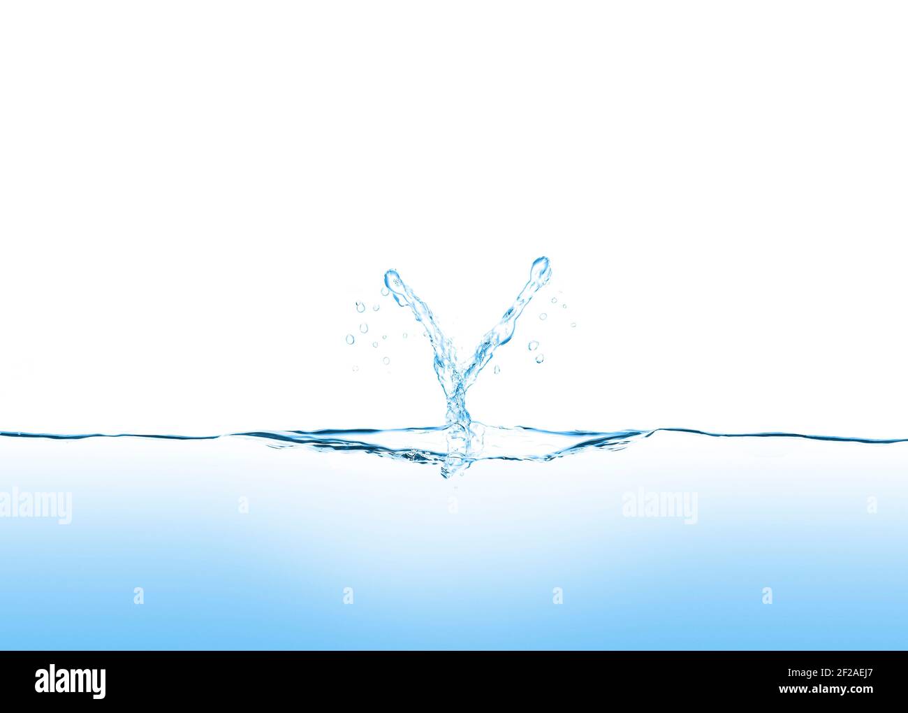 Water surface and funny water shape V victory concept. Useful backdrop for merging objects Stock Photo