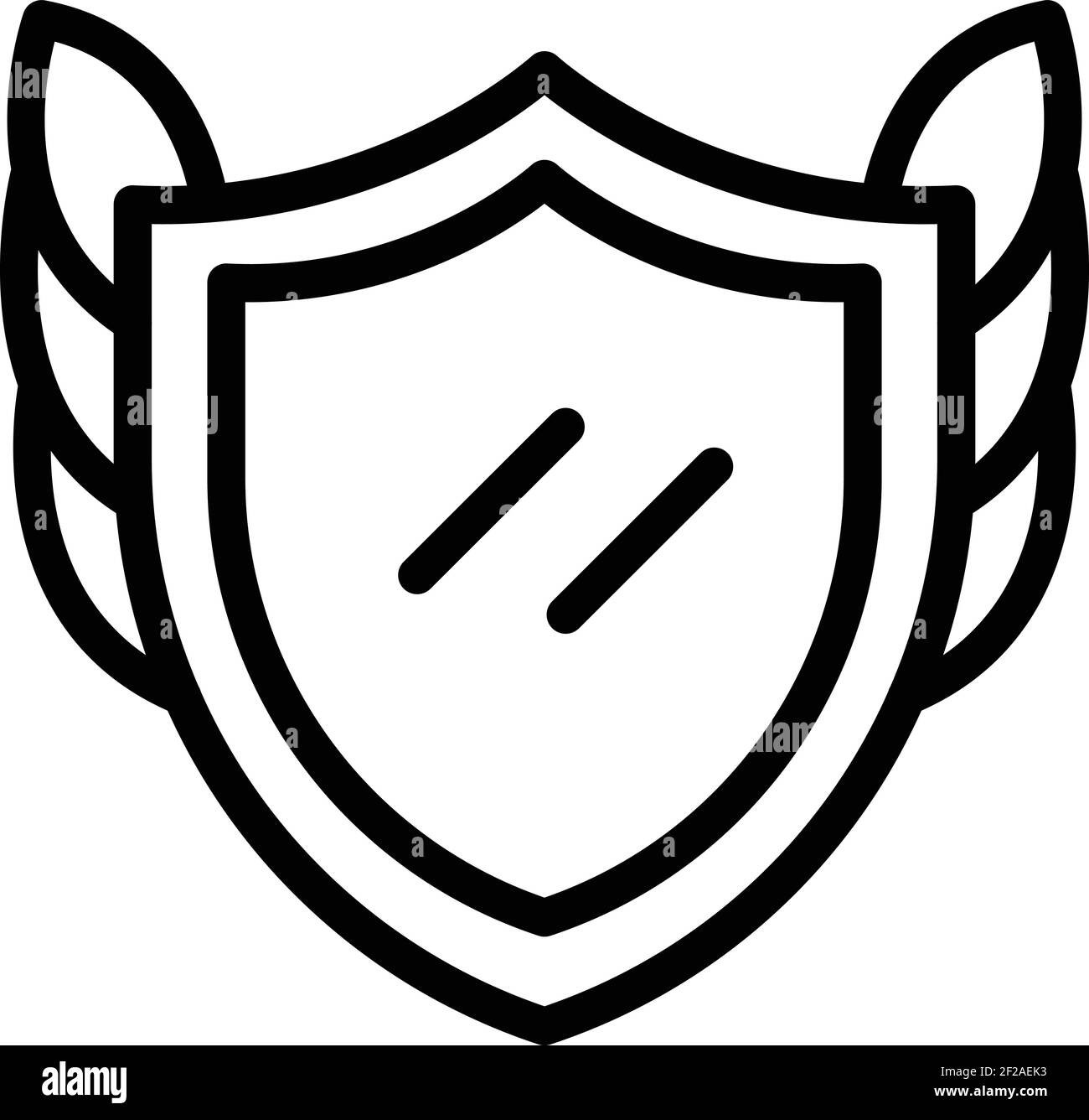 Shield award icon. Outline shield award vector icon for web design
