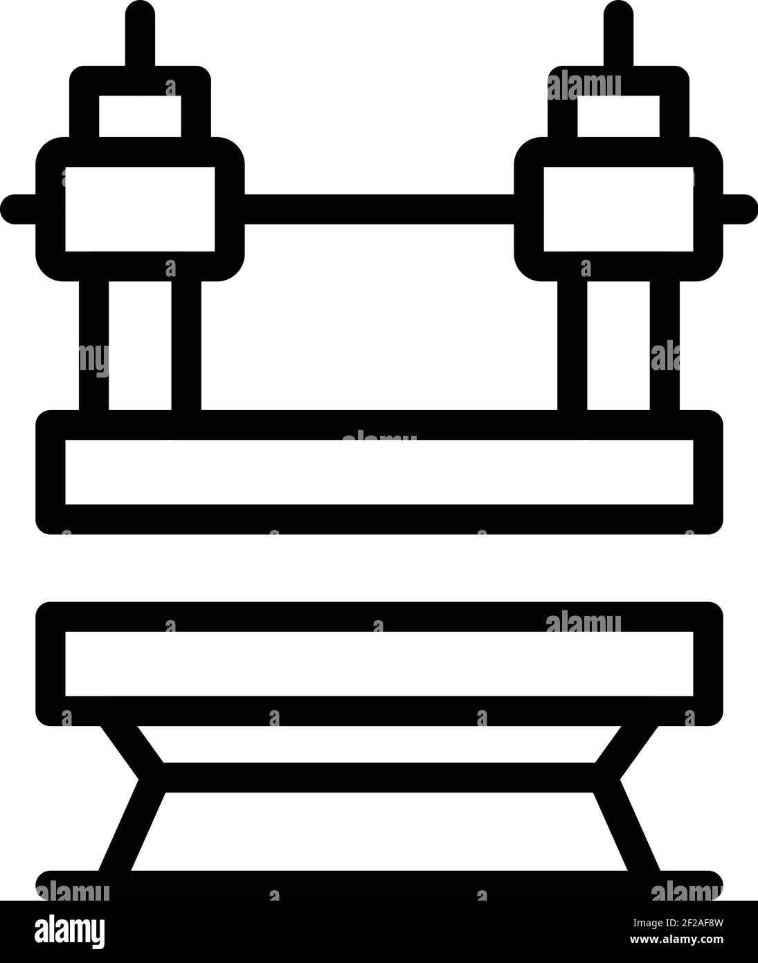 Machine press power icon. Outline machine press power vector icon for web design isolated on white background Stock Vector