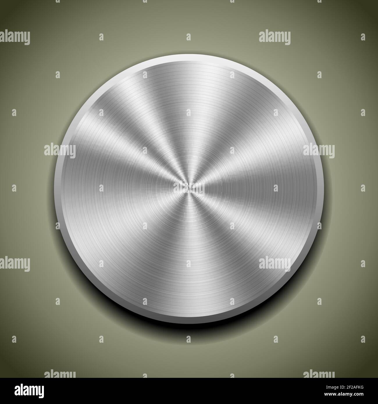 Realistic metal button with circular processing, cone reflection. EPS10 ...