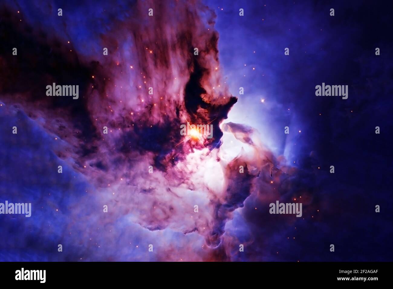 Beautiful colored galaxy. Elements of this image were furnished by NASA. Stock Photo