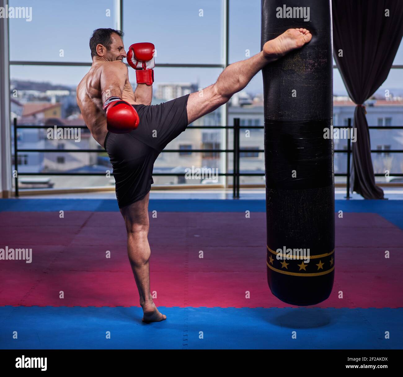 Kickboxing deals heavy bag