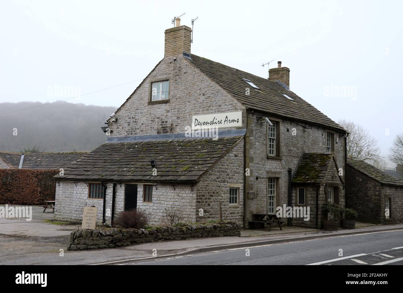 Devonshire Arms pub at Peak Forest in Derbyshire Stock Photo