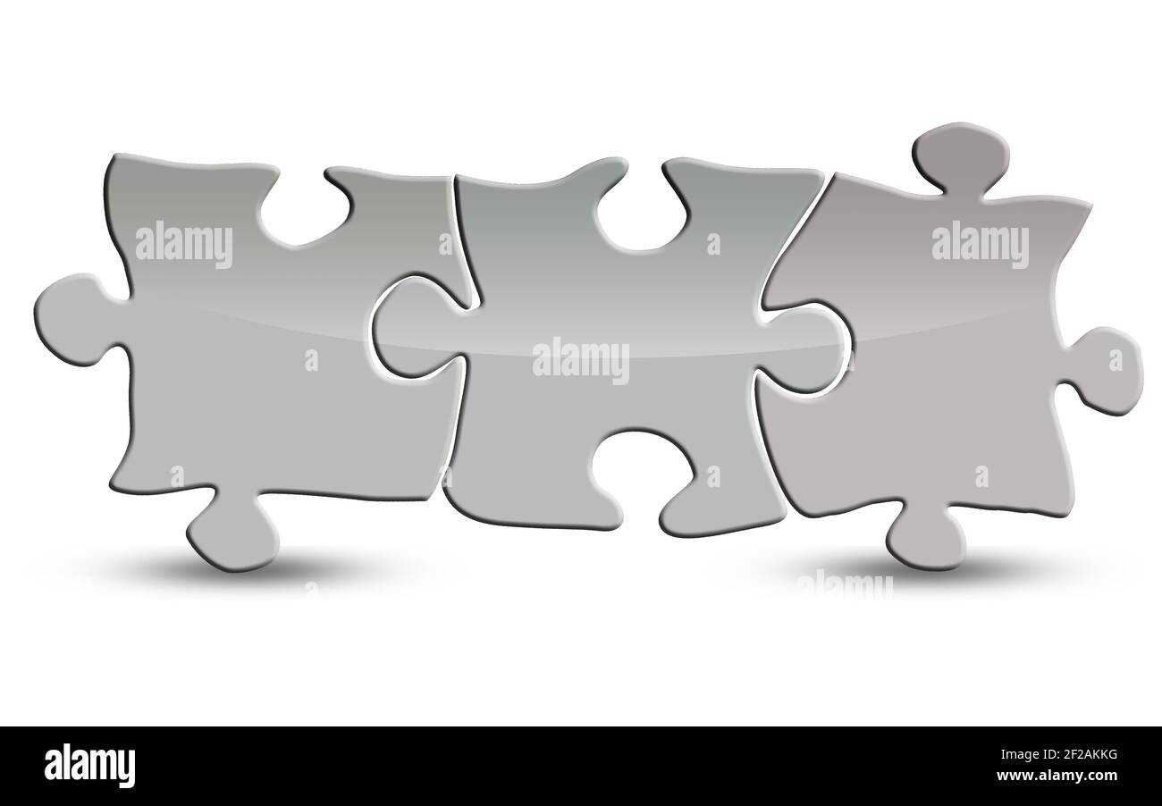 A 3d rendering of blank puzzle isolated on a white background Stock ...