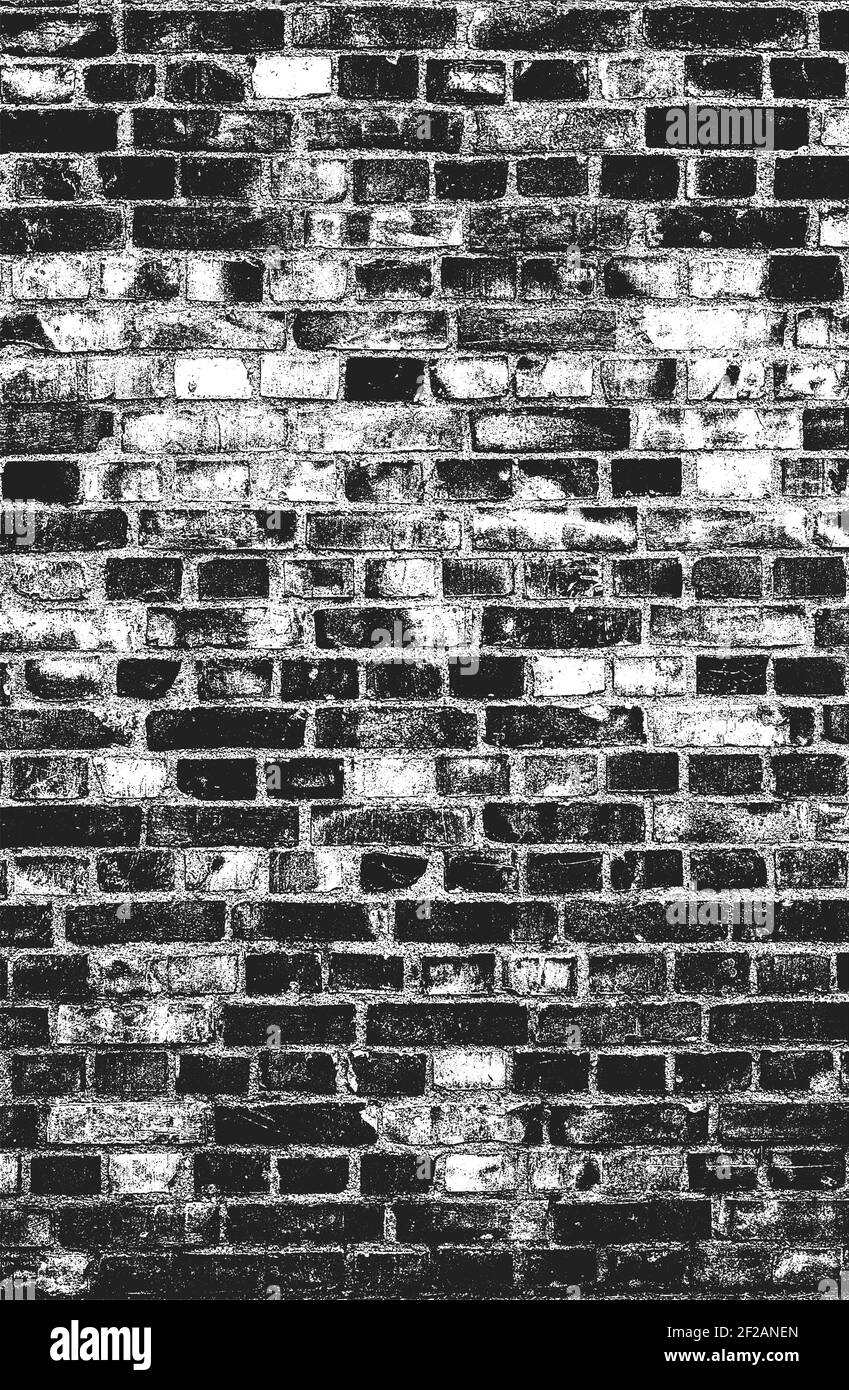Distressed overlay texture of old brick wall, grunge background ...
