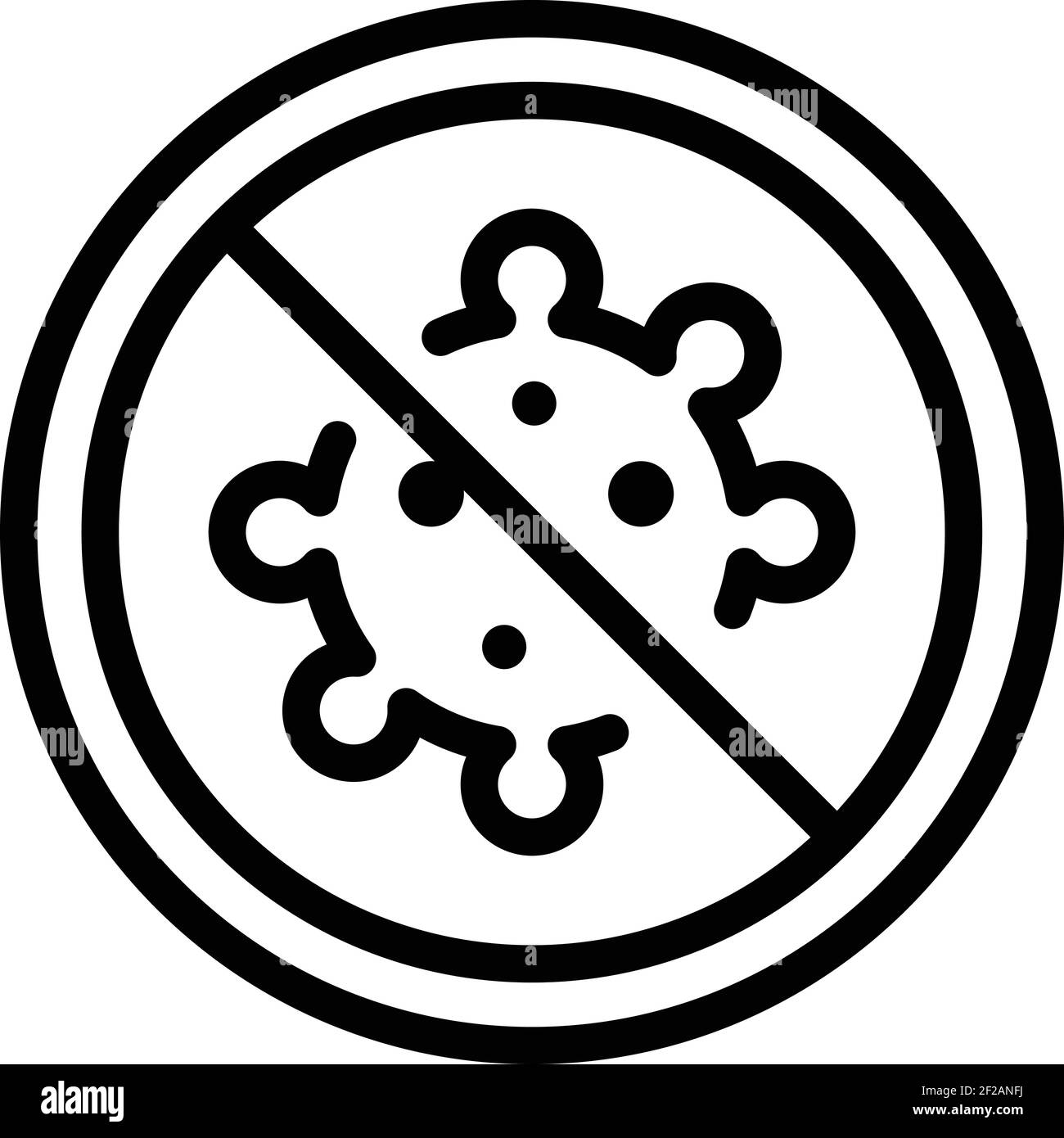 Stop virus icon. Outline stop virus vector icon for web design isolated ...