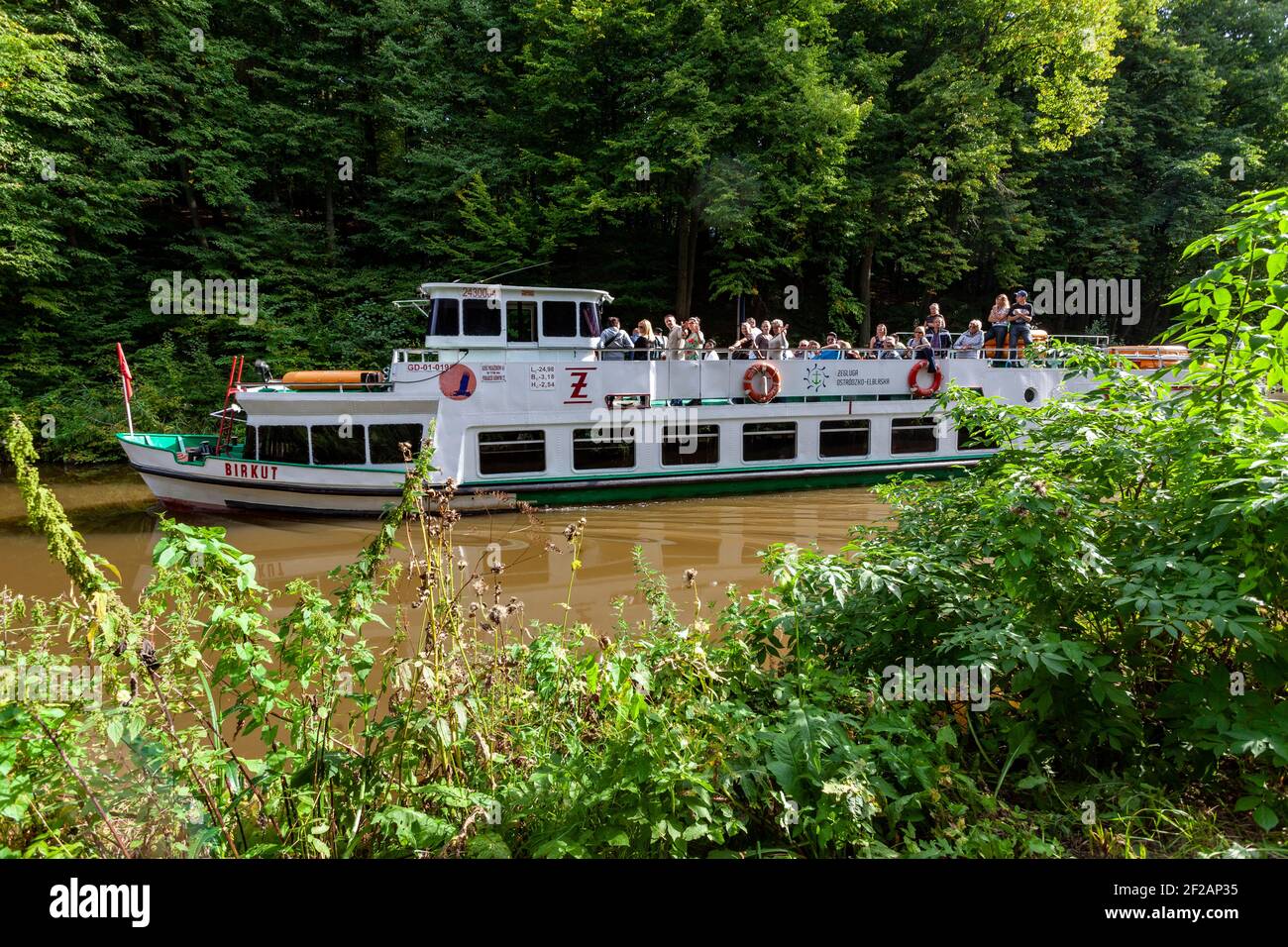 Tourist ship  Elblaski Canal Poland Stock Photo