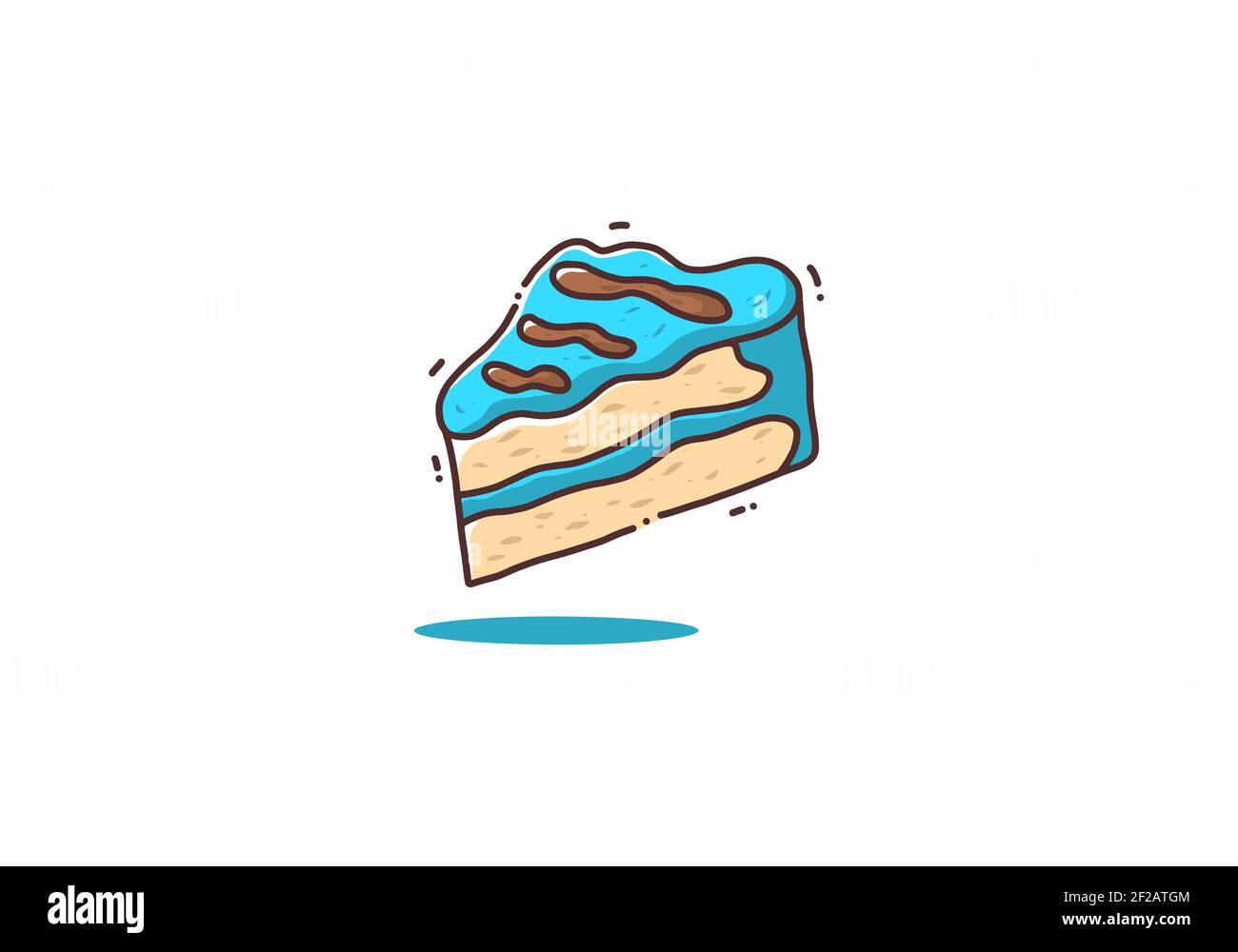 Simple cute illustration of blue tart slice design Stock Vector