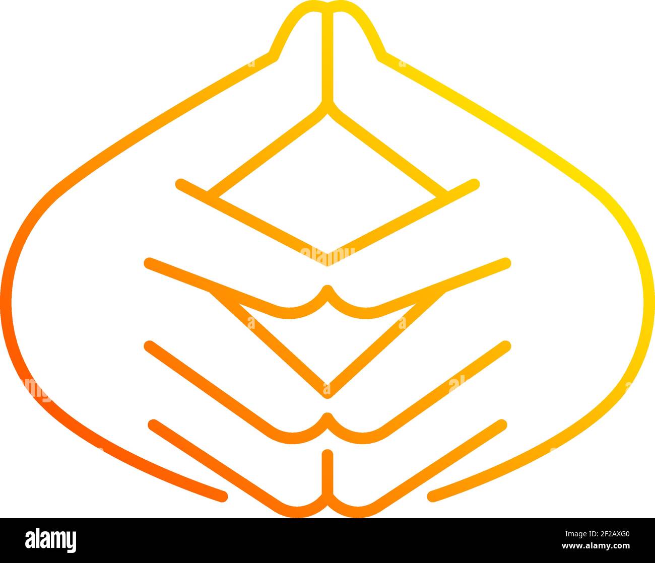 Steeple hand gesture gradient linear vector icon Stock Vector Image ...