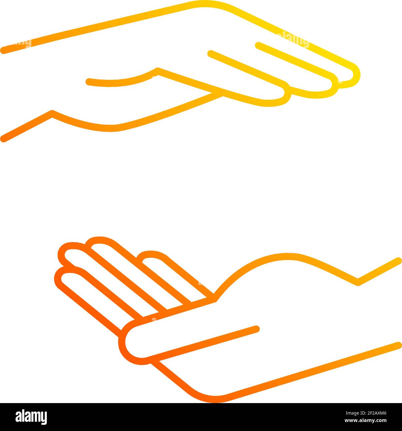 Two hands holding something gradient linear vector icon Stock Vector