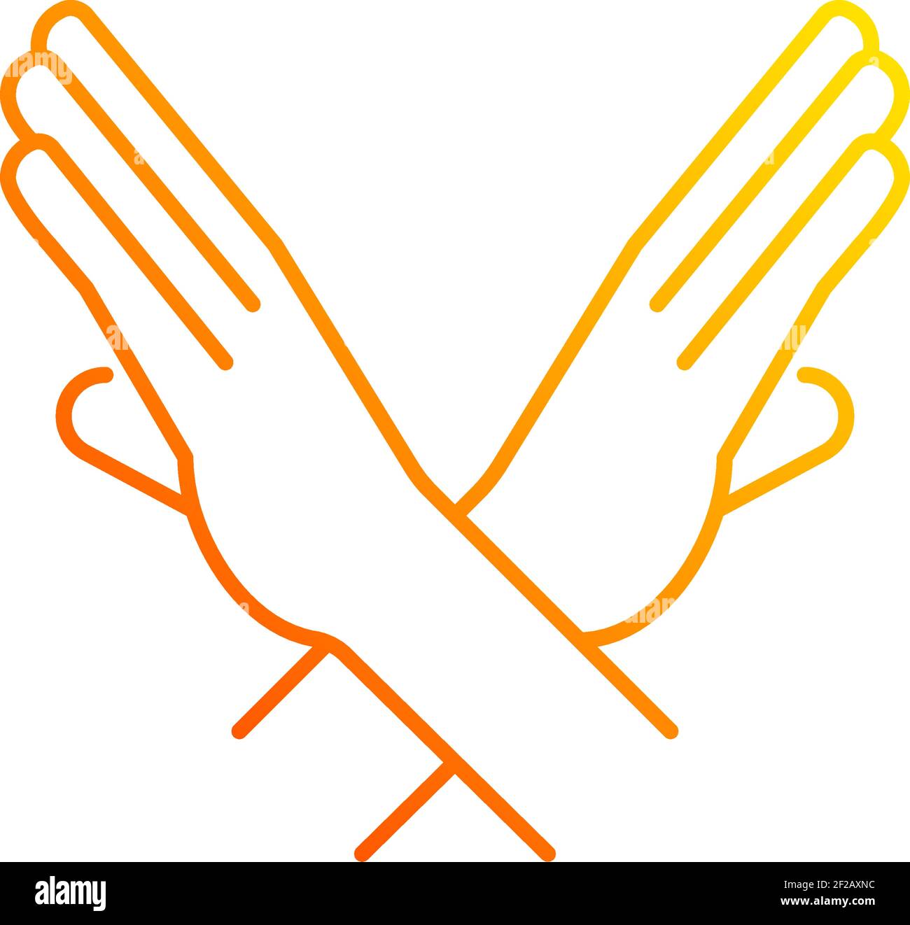 Crossed arms stop gesture gradient linear vector icon Stock Vector