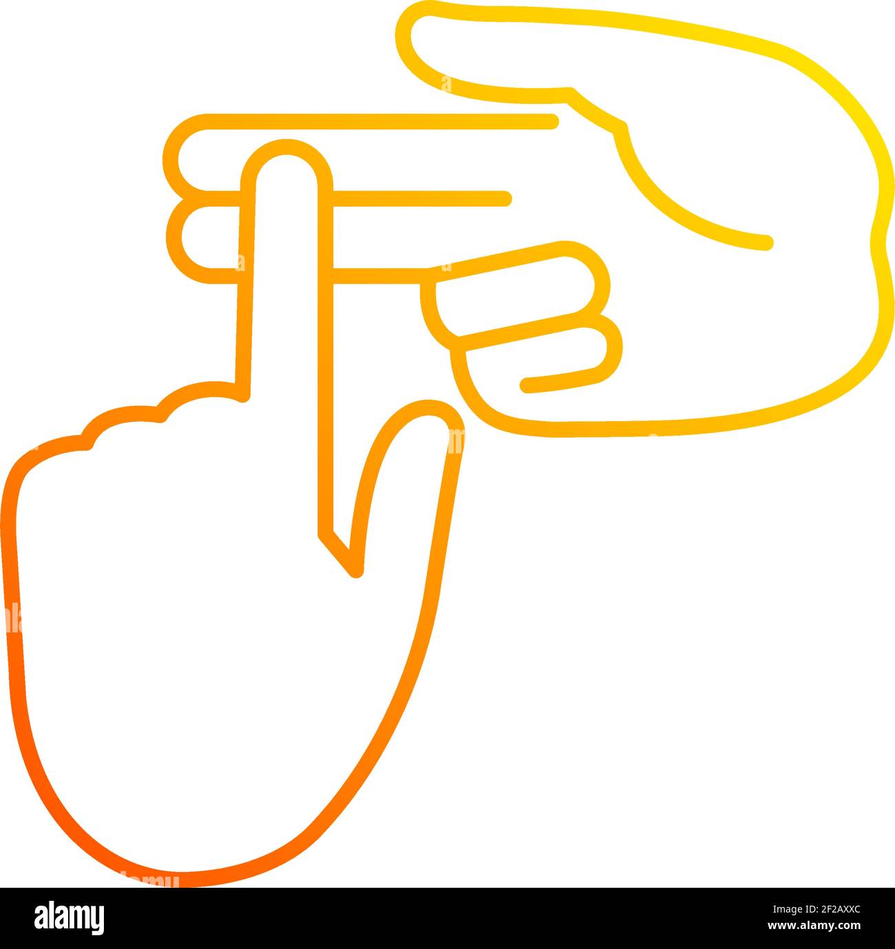 Counting on fingers gradient linear vector icon Stock Vector