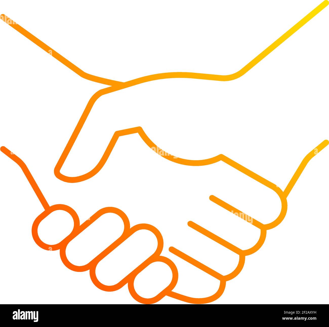 Handshake gradient linear vector icon Stock Vector