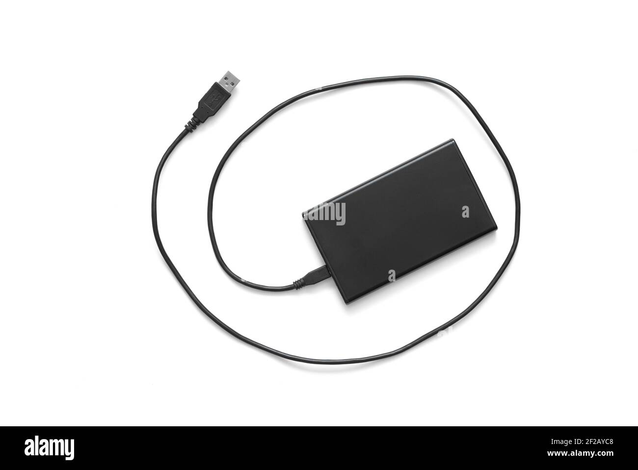 A Hard disk (HD) or Solid state disk (SSD),with an USB cable isolated on white background Stock Photo