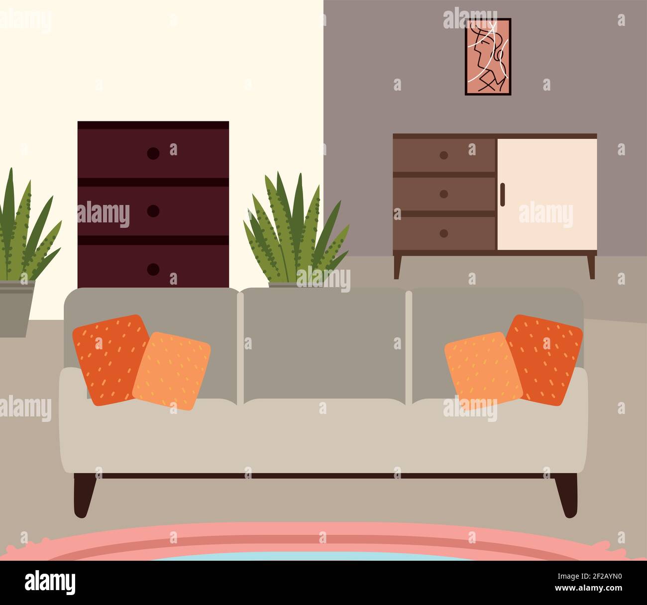 home living room interior furniture Stock Vector Image & Art - Alamy